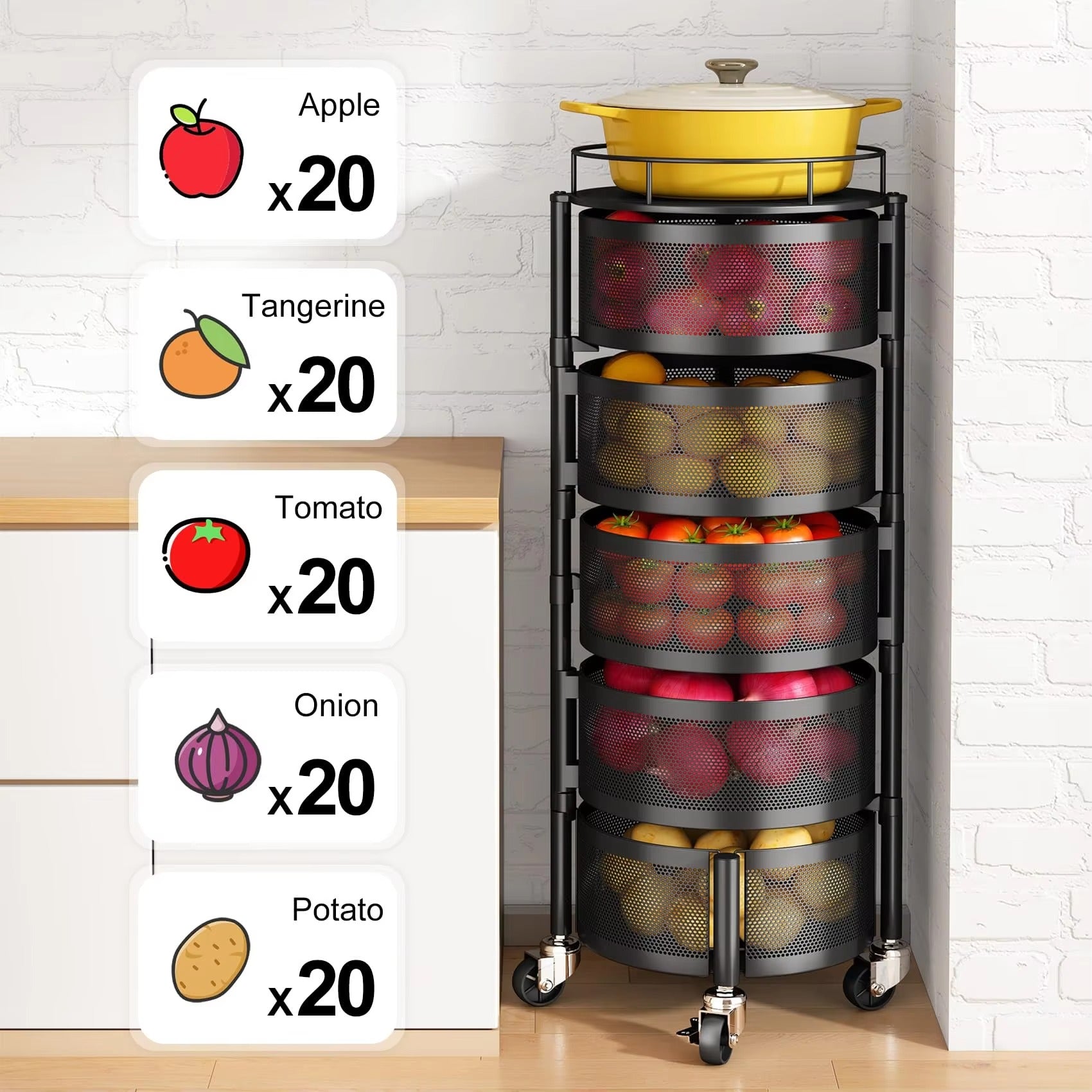 Premium Circular Metal Trolley